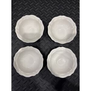 Vintage Red Cliff Ironstone Heirloom White Scalloped Dessert Bowl 6” (Set Of 4)